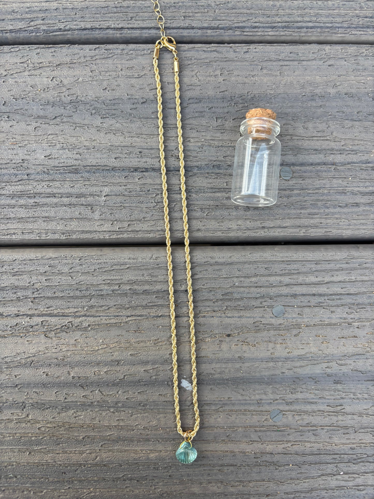 Blue shell necklace