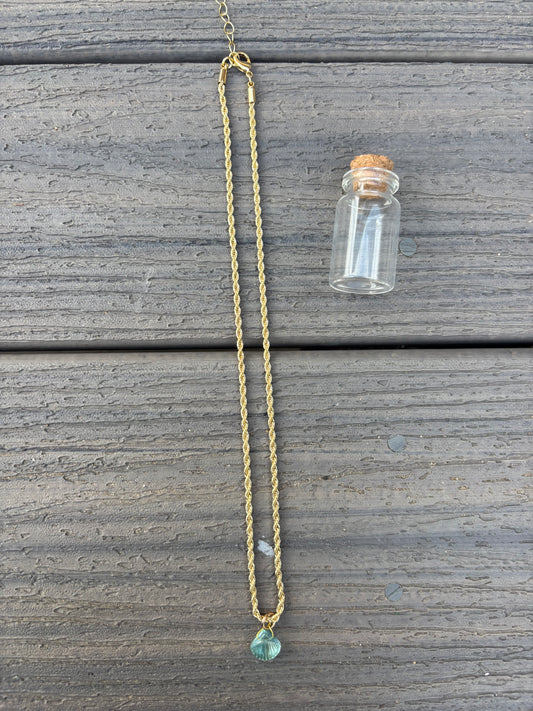 Blue shell necklace